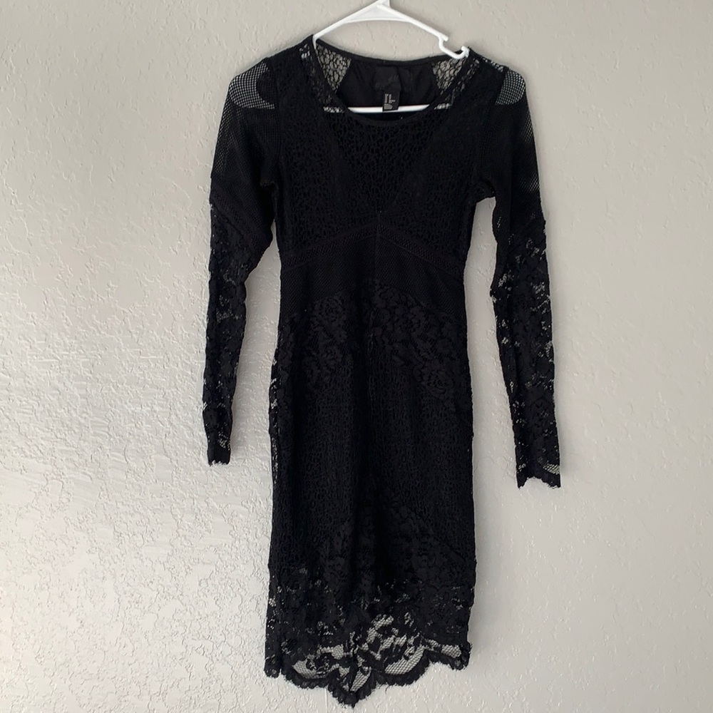 Pretty black lace dress!  Size small